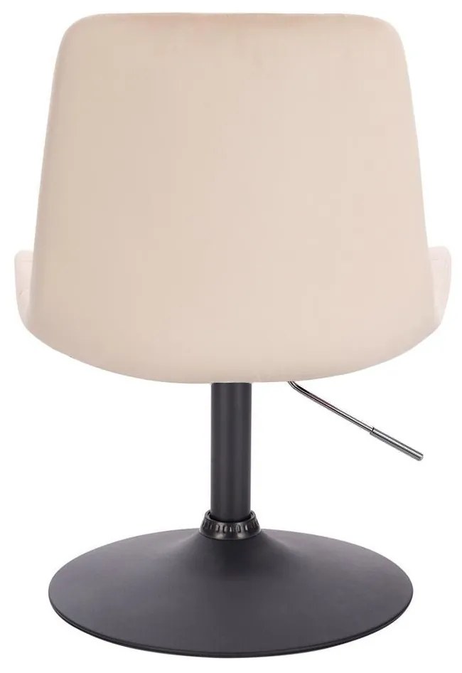 LuxuryForm DESIGN Stolička PARIS VELUR na čiernom tanieri - krémová