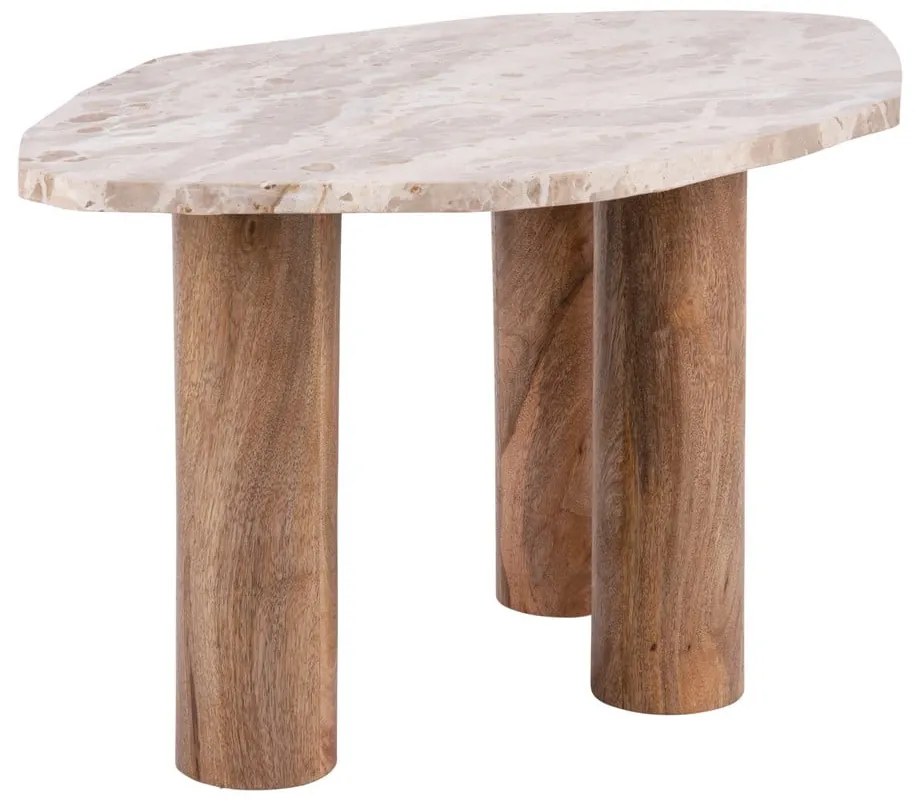 Odkladací stolík s doskou v dekore mramoru 50x75 cm Organic – Leitmotiv