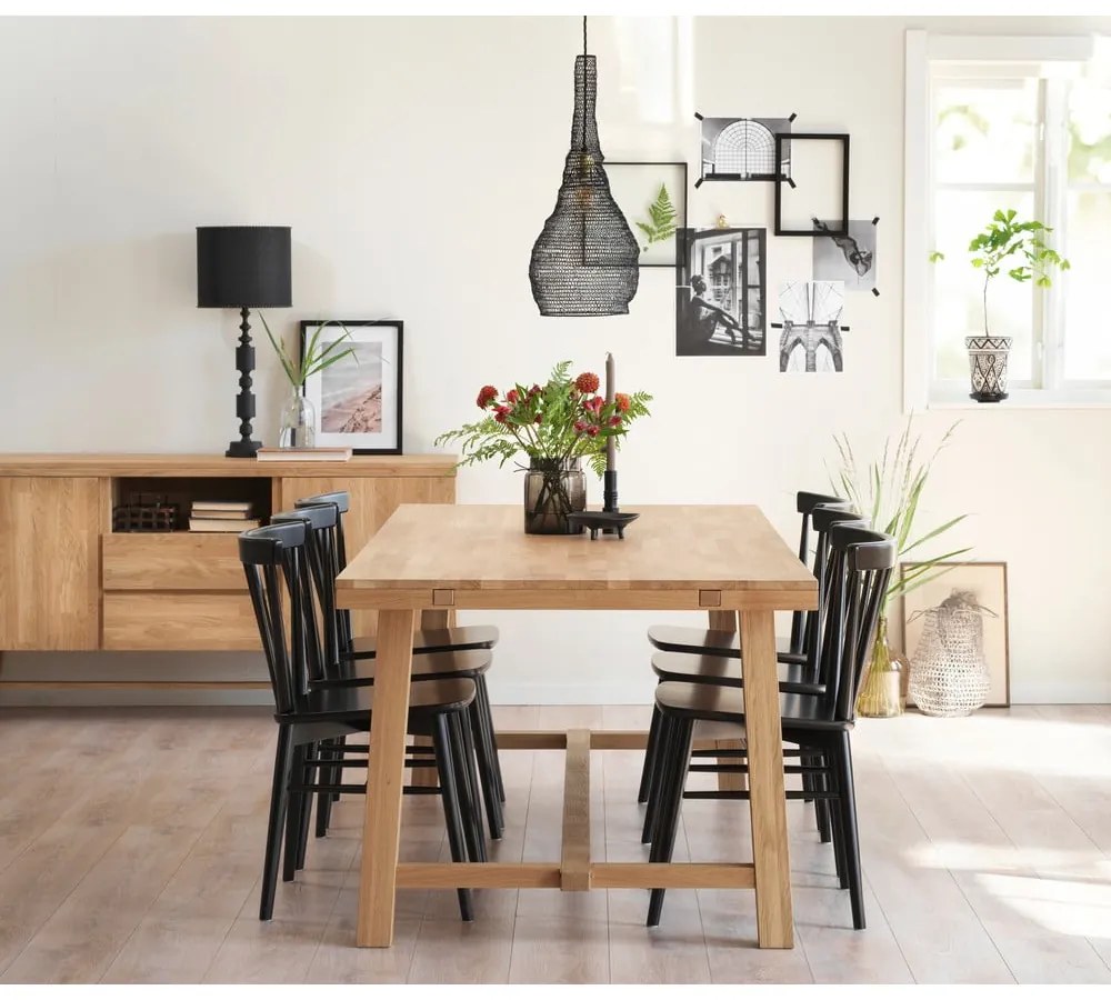 Jedálenský stôl z brúseného dubového dreva Rowico Brooklyn, 220 x 95 cm