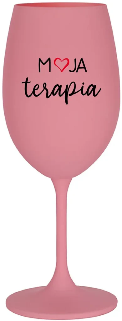 MOJA TERAPIA - ružový pohár na víno 350 ml