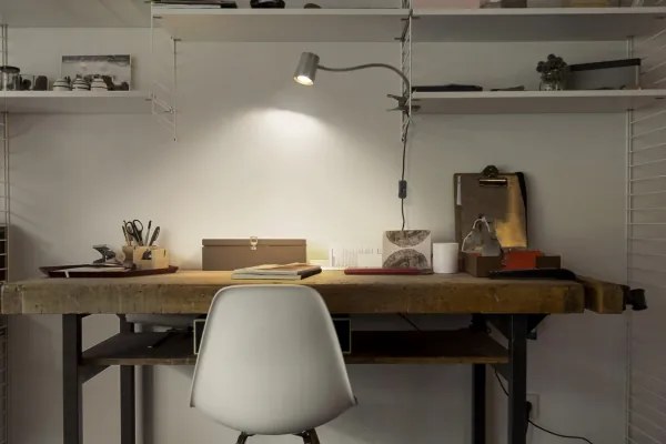 Osram - Stolná lampa s klipom DESK LINE 1xGU10/9W/230V sivá