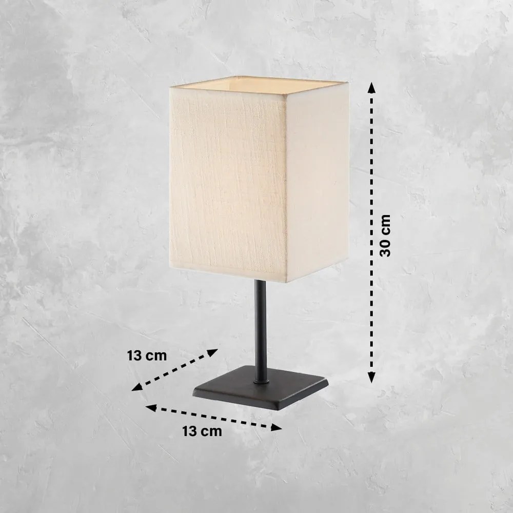 Čierno-biela stolová lampa s textilným tienidlom (výška 30 cm) Lela – Fischer & Honsel