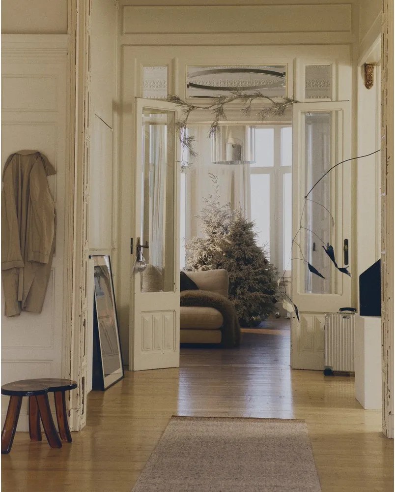 Béžový obojstranný/ručne tkaný vlnený behúň 80x200 cm Nifelia – Kave Home