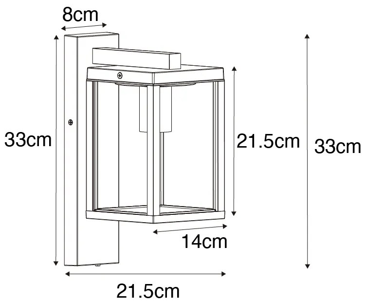 Vonkajšia nástenná lampa čierna IP44 so senzorom súmraku - Charlois