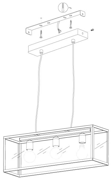 Eglo 49393 - Luster CHARTERHOUSE 3xE27/60W/230V