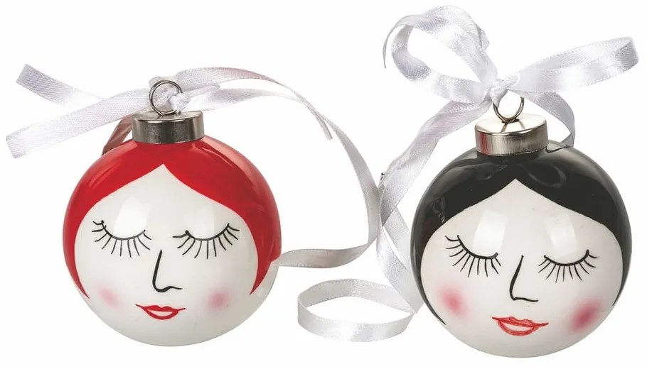 Súprava 6 vianočných ozdôb z dolomitu VDE Tivoli 1996 Fantasy, ø 7 cm