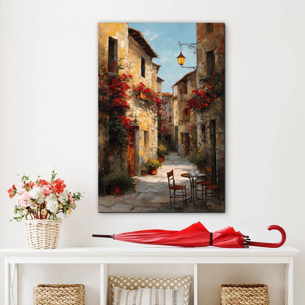 DUBLEZ | Drevený obraz Toskánska - Stará ulička