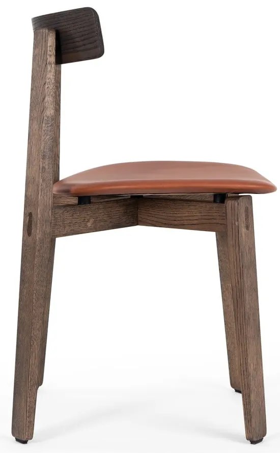 Hnedé/koňakovohnedé jedálenské stoličky v súprave 2 ks z dubového dreva Nora – Gazzda