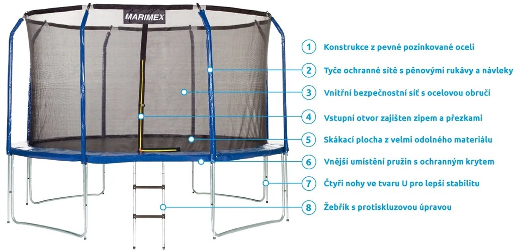Marimex | Trampolína Marimex Standard 366 cm - zelená + vnútorná ochranná sieť + schodíky ZADARMO | 19000101
