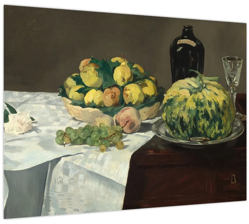 Obraz - Edouard Manet, Still Life with Melon and Peaches, reprodukcia (70x50 cm)