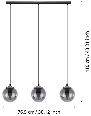 Eglo 98652 - Luster na lanku ARISCANI 3xE27/40W/230V