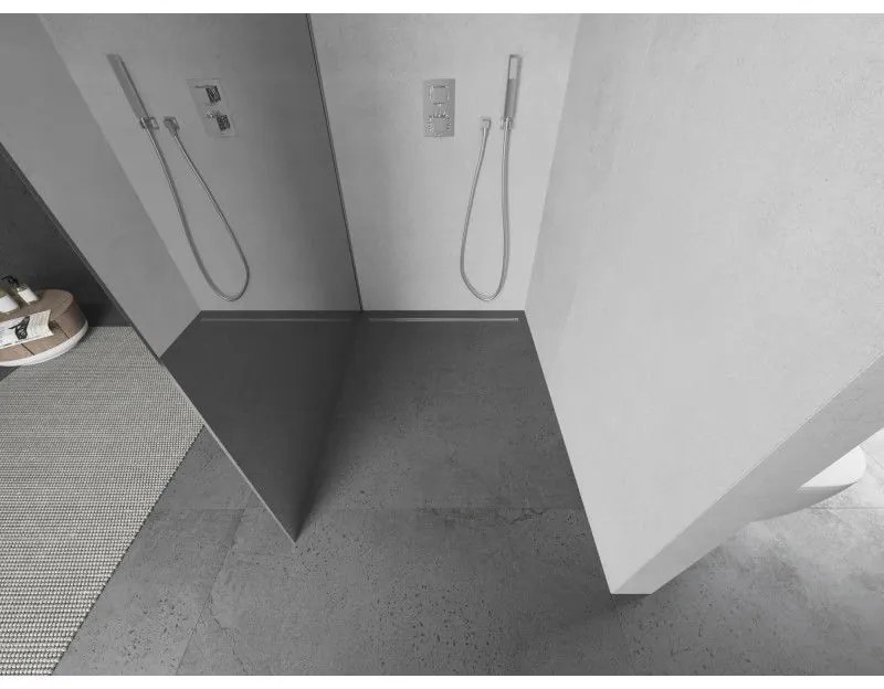 Mexen Kioto, sprchová zástena Walk-In 130x200 cm, 8 mm sklo vzor: zrkadlo, chrómový profil, 800-130-101-01-50