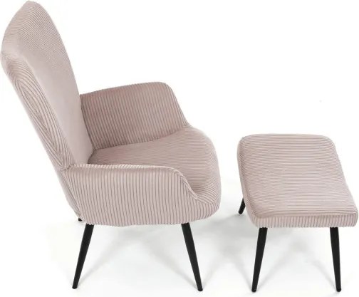 Kreslo ružové s podnožkou AK-L7285 PINK6