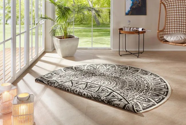 Obojstranný koberec Hanse Home Nora Lilja čierny kruh