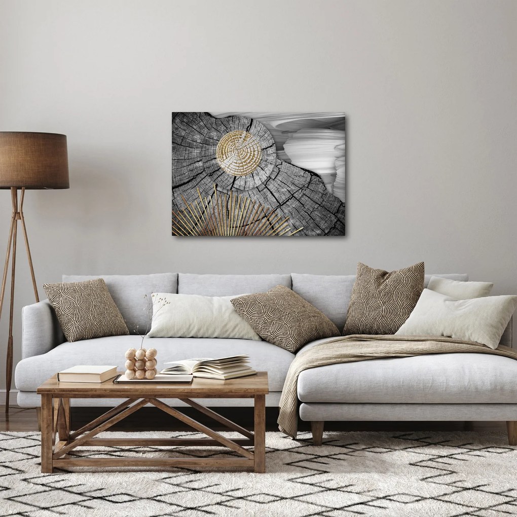 Obraz - Kmeň stromu v koláži (70x50 cm)