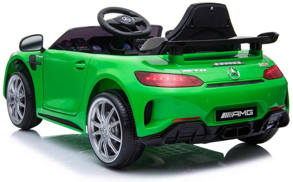 Detské elektrické autíčko na diaľkové ovládanie BestBerg BBCC-10G - Mercedes-Benz AMG GT R / od 3 rokov / nosnosť 25 kg / zelené