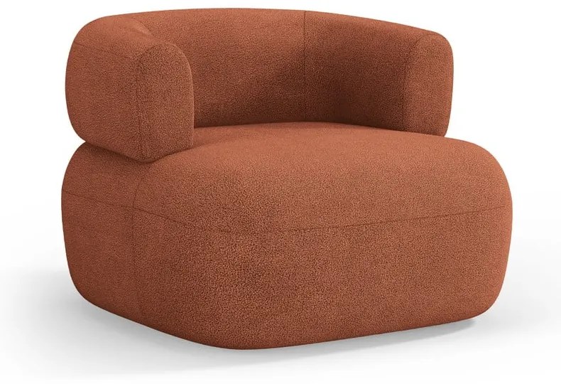 Kreslo z textílie buklé v tehlovej farbe Jenny – Micadoni Home