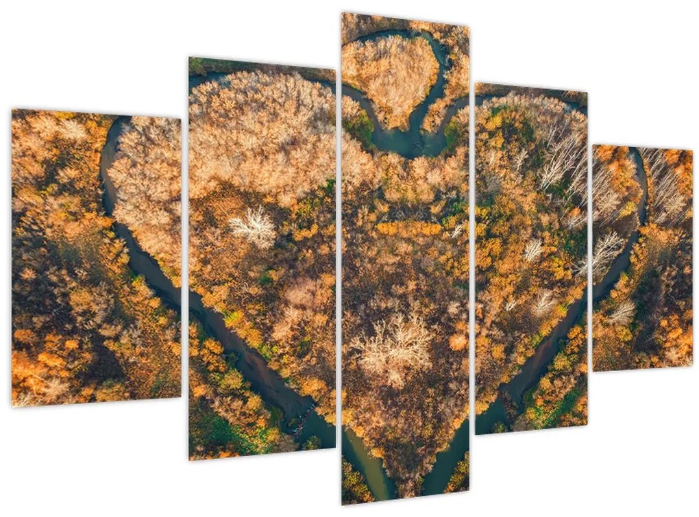 Obraz - Rieka v tvare srdca (150x105 cm)