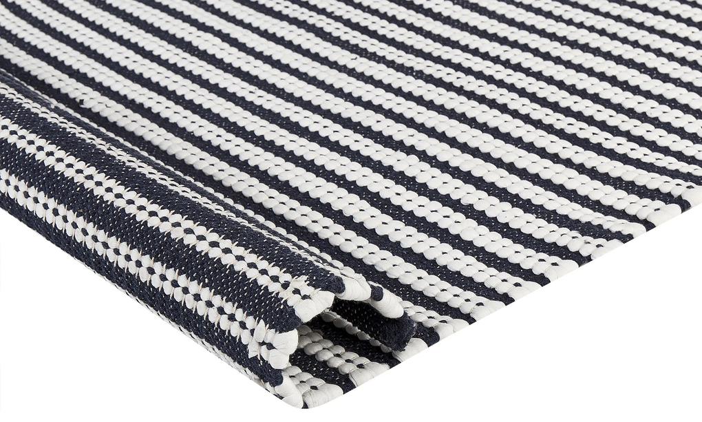 Bavlnený koberec 80 x 150 cm biela/modrá SOFULU Beliani