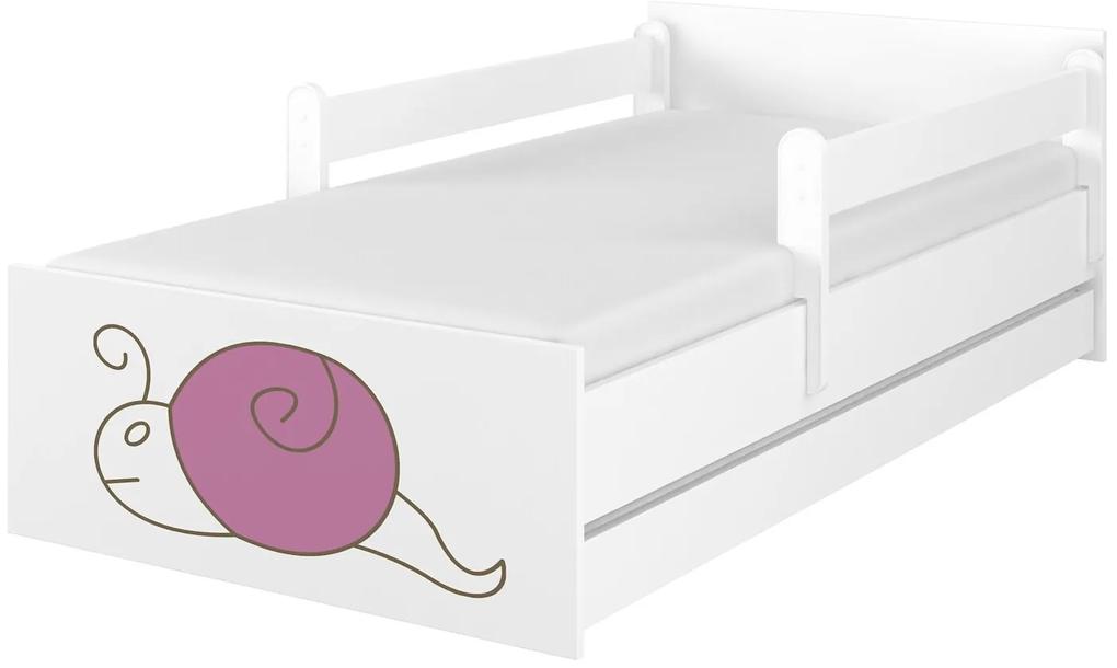 Raj posteli Detská posteľ  " gravírovaný slimák " MAX biela