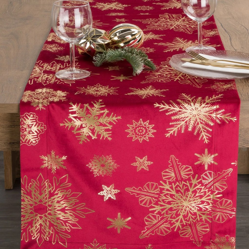 EUROFIRANY VIANOČNÝ BEHÚŇ NA STÔL JOY4 40X140 CM VZOROVANÝ