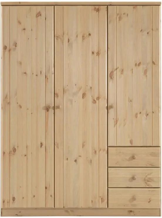Svetlohnedá šatníková skriňa z borovicového dreva Steens Ribe, 202 × 150,5 cm