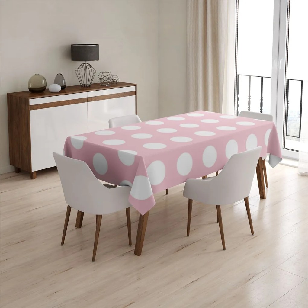 Sablio Obrus Biele bodky - 130x130 cm