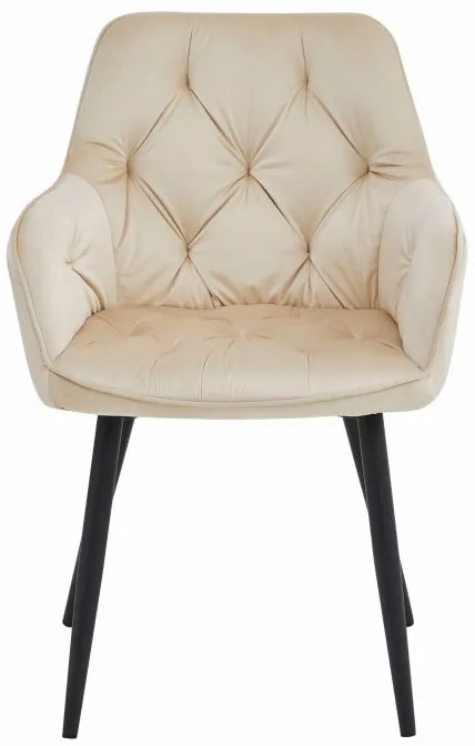 Jedálenská stolička JORK zamatová, béžová (čierne nohy)