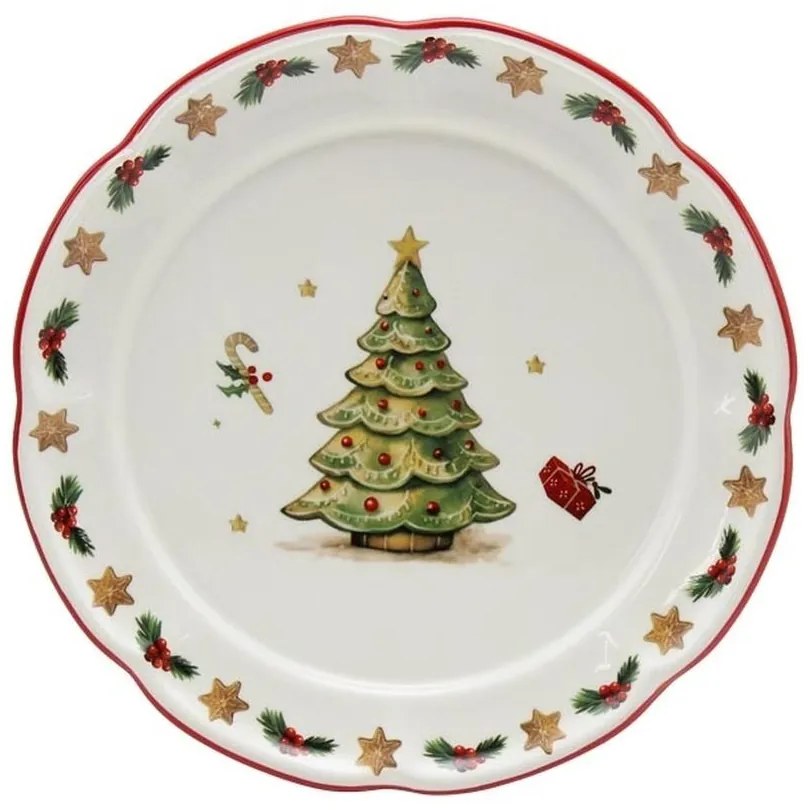 Keramický jedálenský tanier so stromčekom Chrissie - Ø 28*3 cm