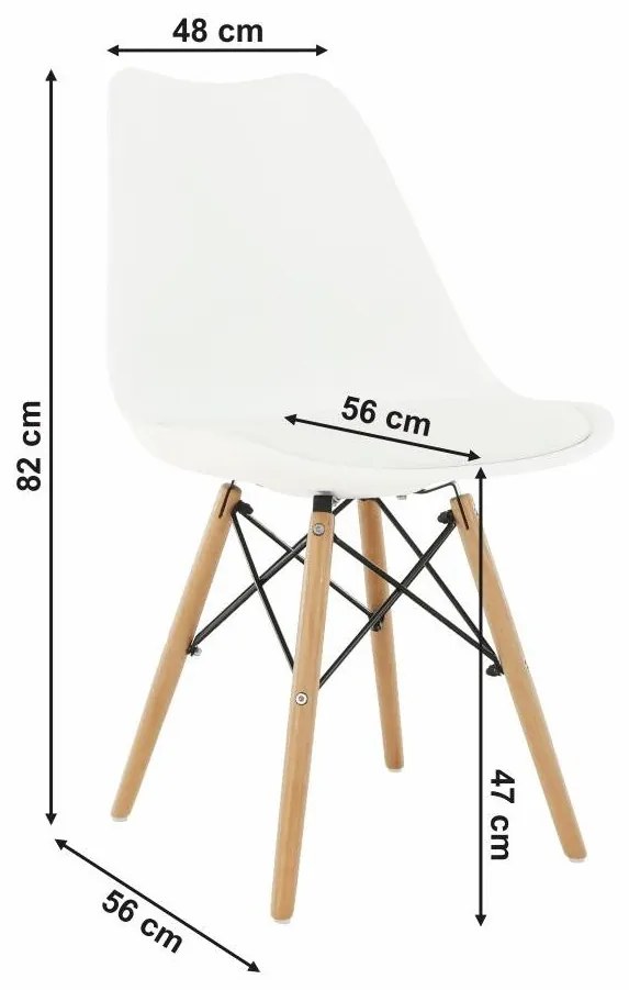 Tempo Kondela Stolička, biela/buk, KEMAL NEW