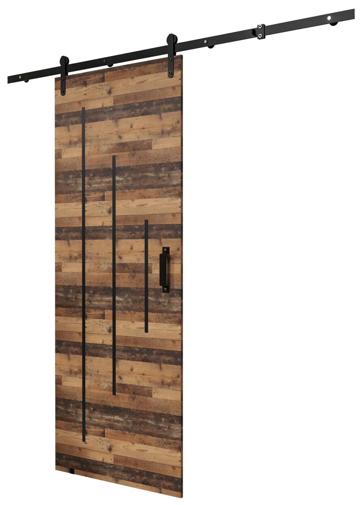 Posuvné dvere 90 cm Lorriane Y (drevo old style). Vlastná spoľahlivá doprava až k Vám domov. 1043536