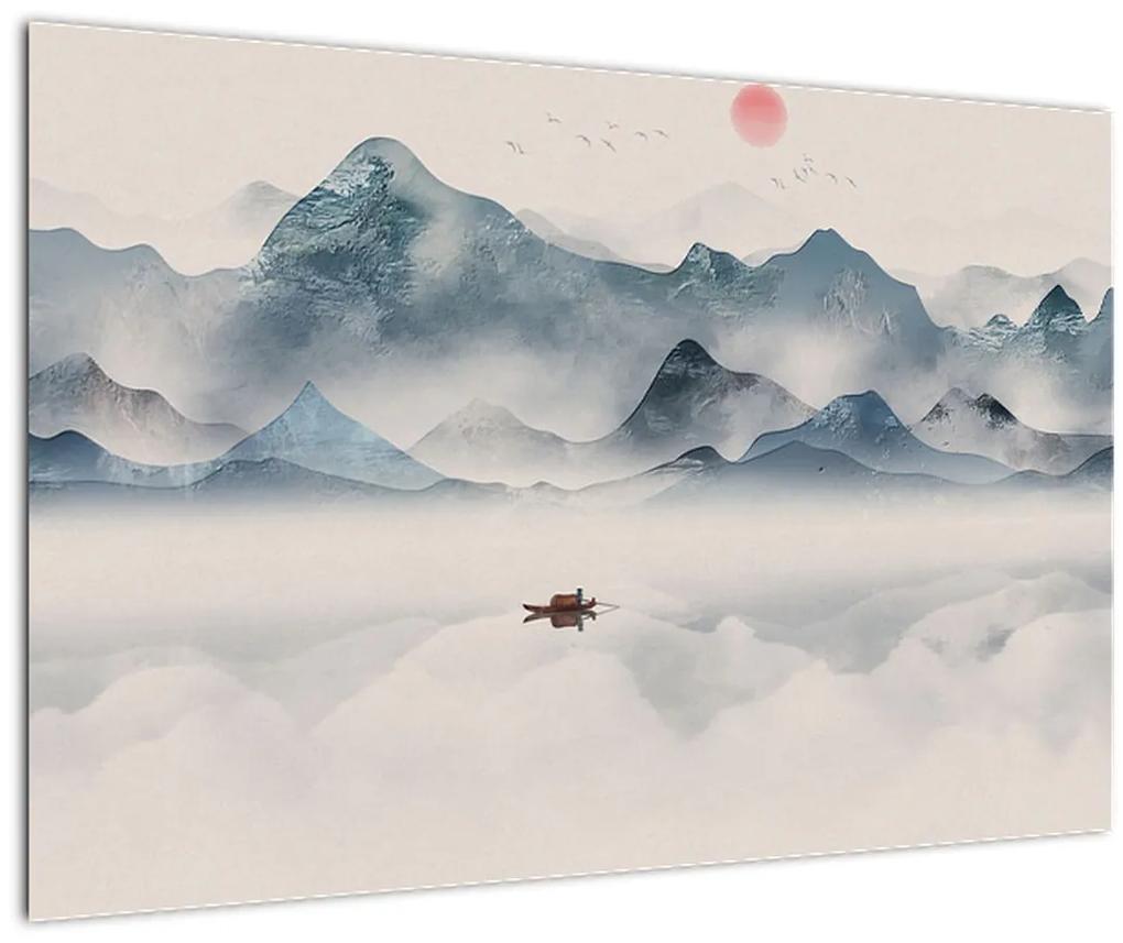 Obraz - Údolie modrých hôr (90x60 cm)