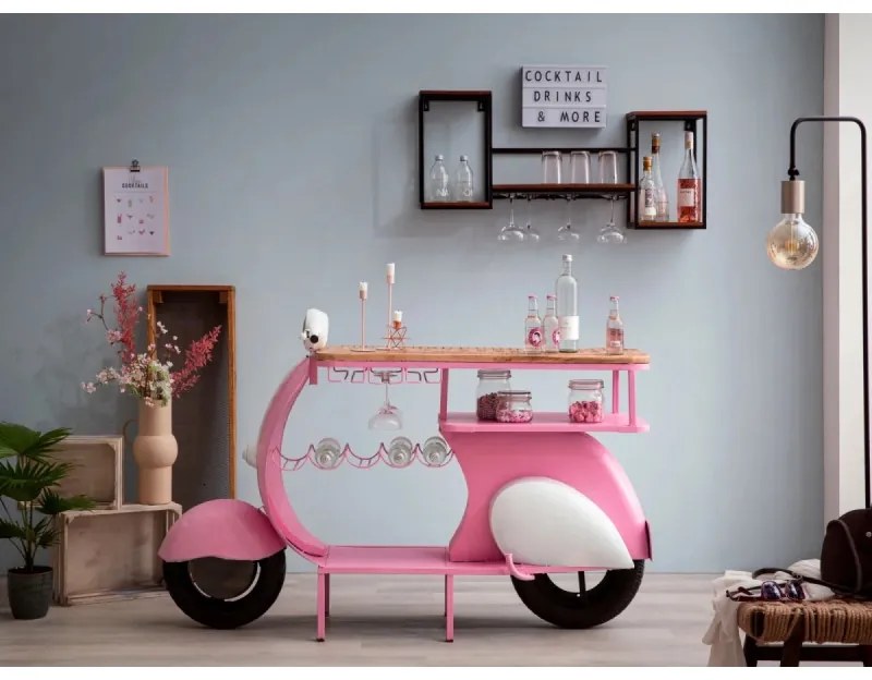 furniture-nabytek.cz - Masívna závesná polica Aro z kovu a dreva, lakovaná, hnedá – 100×20×41 cm