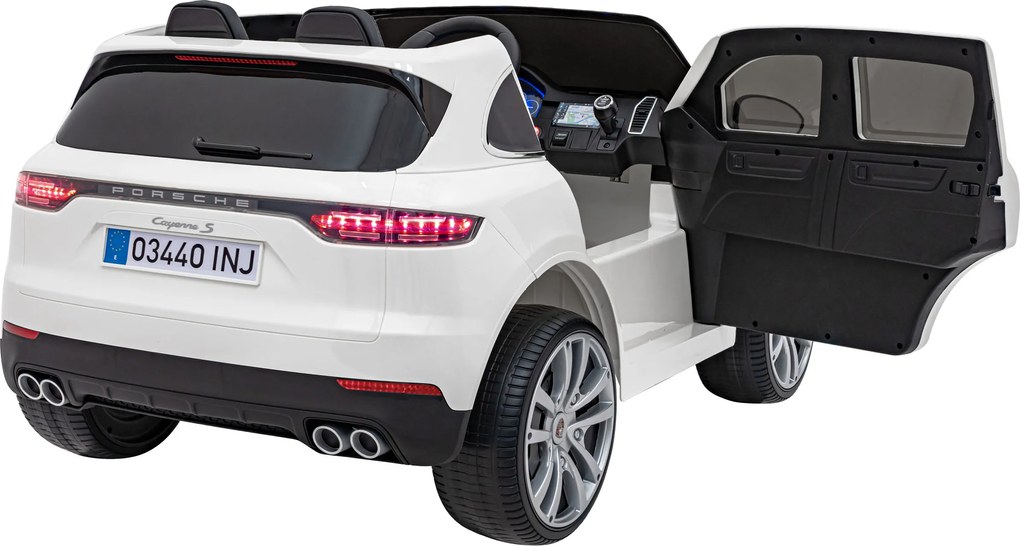 Ramiz Porsche Cayenne S batéria pre deti Paint Biela SUV + diaľkové ovládanie