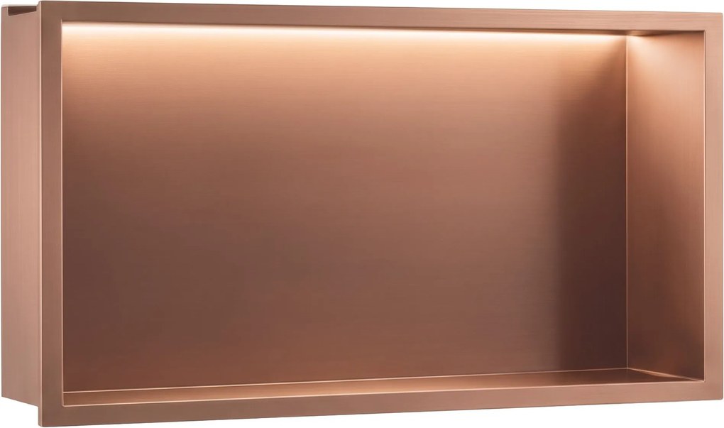 Rea Rea, vstavaná kúpeľňová polica s LED osvetlením, 30 × 60 cm, medená matná, REA-08568