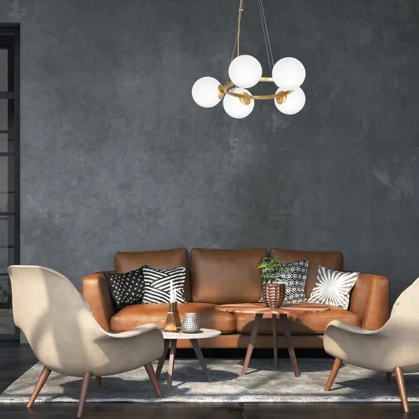 Luster na lanku VIENNA 5xE14/40W/230V zlatá