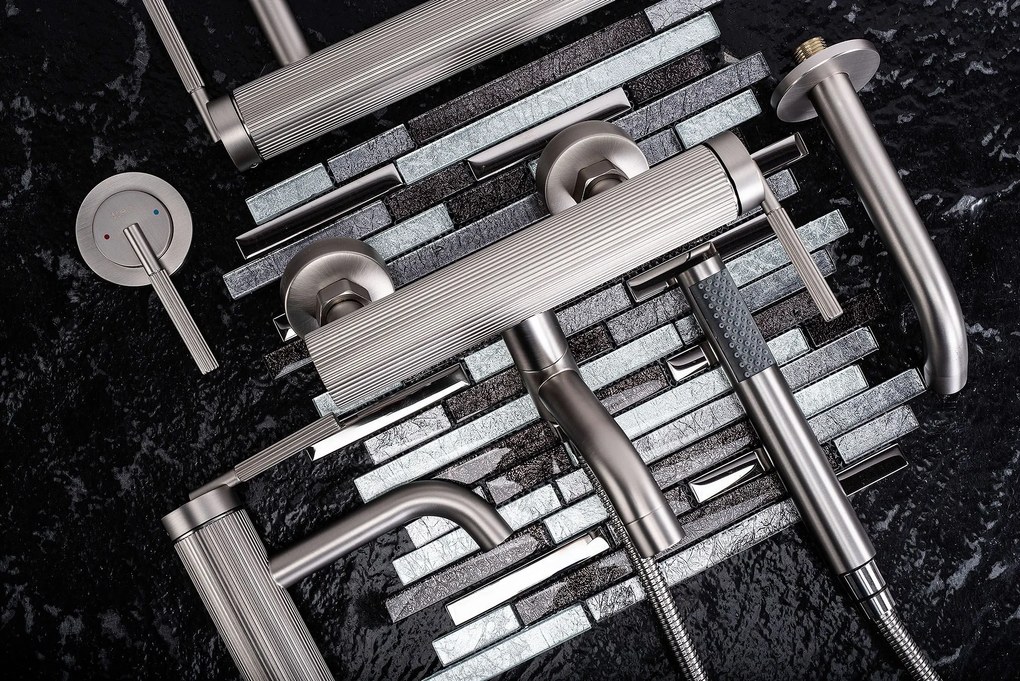 Rea Argon, umývadlová batéria pod omietku + montážny systém BOX, brúsená oceľ, REA-B3912