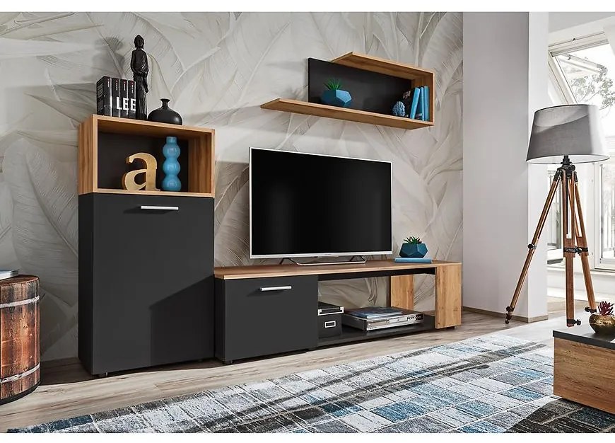 Obývacia stena Maze I čierna/wotan