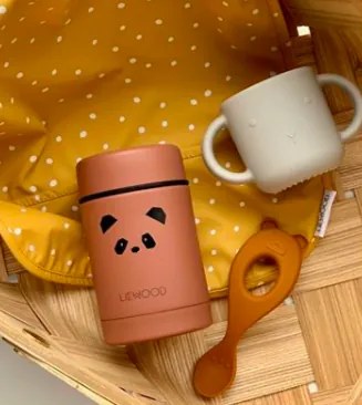 Termo-dóza na jedlo LIEWOOD Nadja Tmavoružová panda 250 ml