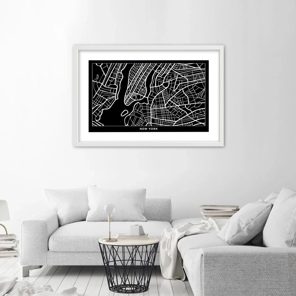 Gario Plagát City plan New York Farba rámu: Bez rámu, Rozmery: 60 x 40 cm