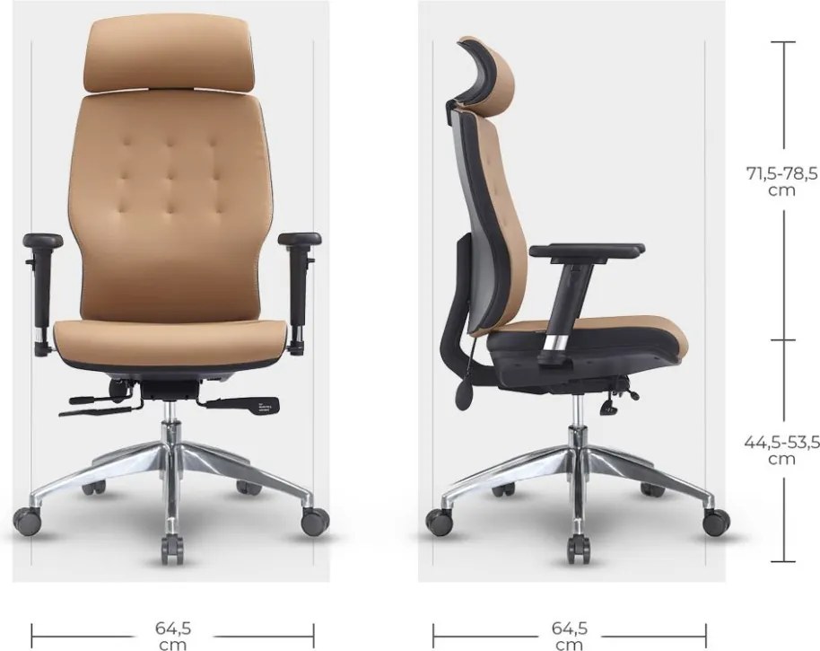 Ergonomická kancelárska stolička MOSH Elite H – hnedo-čierna