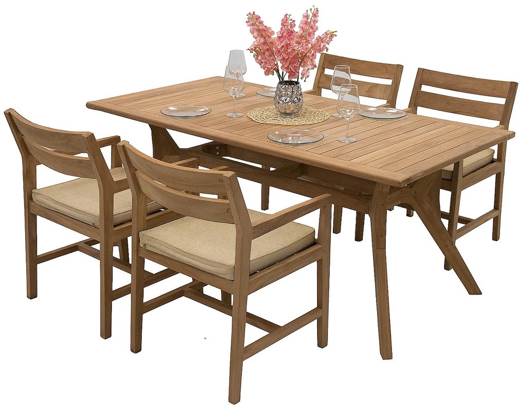 DEOKORK Záhradná teaková zostava WINSTON 1+4