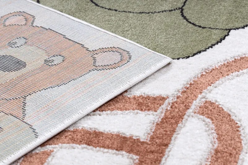 Dywany Łuszczów, Detský kusový koberec Fun Honey with Bear cream, 80x150, hnedá, detská izba