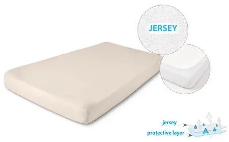 Matex Jersey nepriepustné prestieradlo svetlobéžová, 70 x 140 cm