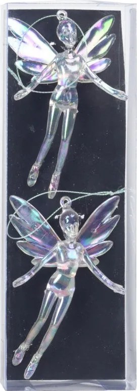 Anjeli na vianočný stromček – bieli 2 ks 12 cm