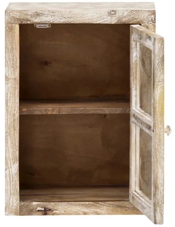 furniture-nabytek.cz - Masivní nástěnná skříňka Bitna z mangového dřeva, lakovaná, přírodní barva – 43×25×60 cm