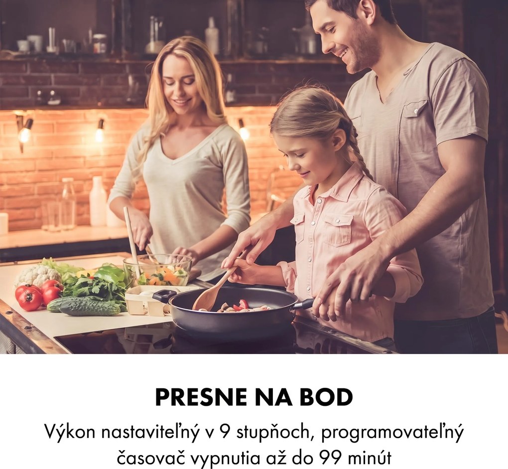 Klarstein Delicatessa 3, indukčná varná doska, 5800 W, 3 zóny, sklokeramika, čierna