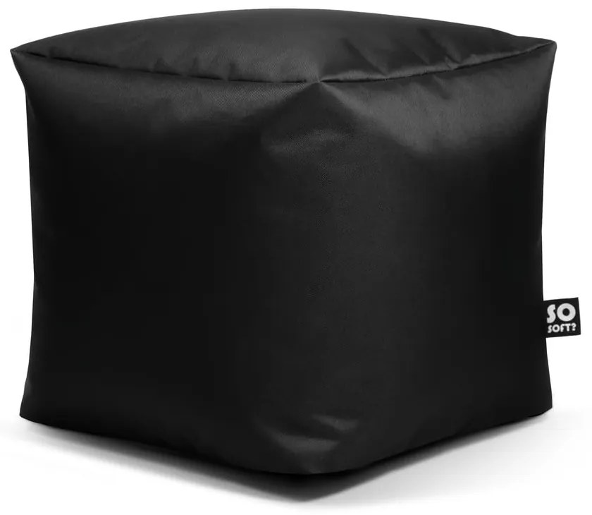 Čierny detský sedací vak z imitácie kože Cube M – So Soft?