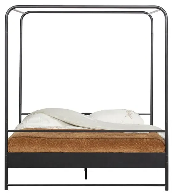 Čierna dvojlôžková kovová posteľ vtwonen Bunk, 160 x 200 cm