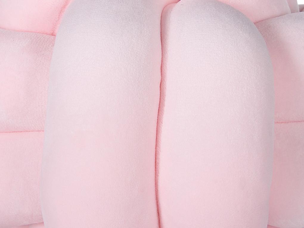 Zamatový uzlový vankúš 20 x 20 cm ružový MALNI Beliani